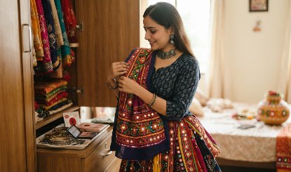 Navratri Dandiya Night पर छा जाएगा आपका Look! पुरानी कुर्ती-स्कर्ट से बनाएं Perfect Garba Outfit